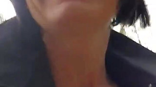 Julie Strips Naked on the Side of the Road and Squirts