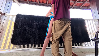 A Post-party Encounter Ends with a Creampie on the Balcony