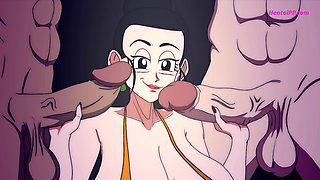 Chi-Chi Took Three Cocks - in Her Mouth, in Her Pussy, in Her Ass. All at Once ( Cartoon )