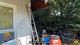 Hunt4k. beautiful fanta sie bangs with old hunter for her annual bank check in public