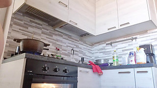 Naughty Hottie in the Kitchen