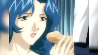 Blue-haired babe betrays hubby in raunchy hentai
