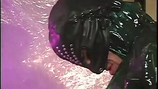 Latex chick gets a hard fuck in her pussy and ass