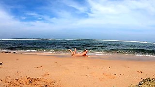 Blonde Babe's Naked Swim in the Ocean