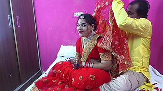 Newly Married Indian First Night Sex and Romance Video, Boobs Press Removal Saree Blouse