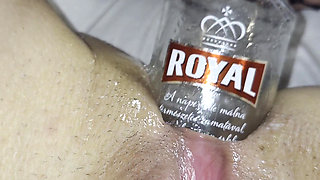 Extreme Anal Insertion with a Bottle Close up