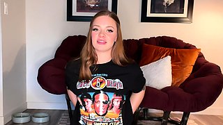 Cute amateur teen girl riding her big toy on webcam