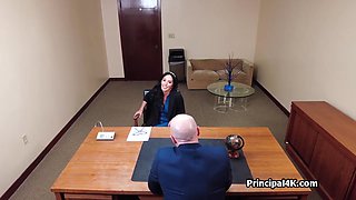 Principal tries on mature teachers juicy twat