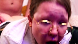 Schoolgirl Gets FUCKED and Swallows Cum