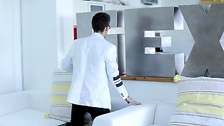 Sexy Petite Blonde Euro Teen: Horny Housekeeper