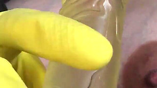 My Stepsister Is in a Deserted Place Wearing Yellow Dishwashing Gloves