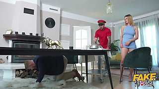 Faux hostel - teenage thick wife with gigantic soft boobs cheats on sugardaddy spouse to climax on a Big Cock