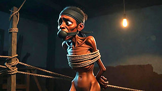 Frail African Girl Bound - Desperate & Craving Cock Deep Inside