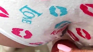 Stepsister Got a Good Portion of Cum on Her Cute Ass in Panties