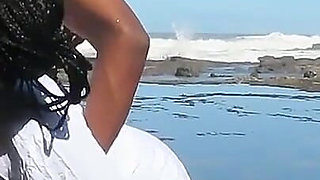 Ebony Teen Giving a Blowjob in Public