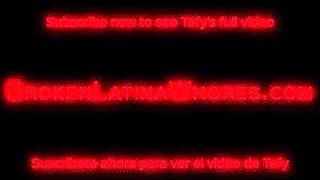 Savage Three-Way with Adorable 20-Year-Old Tefy: Brunette, Latina, DP, Anal, BDSM, Group, Deepthroat, Slapping, Humiliation