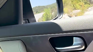 Hitchhiker Pissing 3 Time Out of Window of a Car in Motion