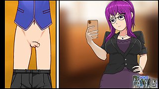 Anime, femdom university, toilets