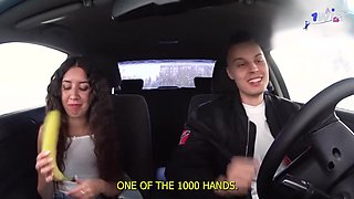 Passionate casting babe shares intense car and butt action on couch