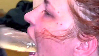 Deepthroat with Fuck Machine and Spit Play