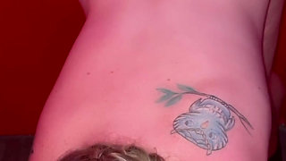 Lots of cum fills my panties at the gloryhole