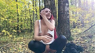 Amateur MILF With Giant Ass Gives Blowjob Outdoor - Homemade Russian Couple