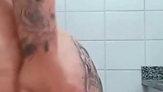 Tattooed BBW Bathroom Tease - Wet Curves, Huge Boobs & Intense Pleasure