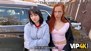 Vip4k. 2 amateur lesbians don’t mind their very first 3some with a stranger