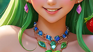 Ai Nude Art - Cartoon Style Nude Adult Woman Eating Strawberry