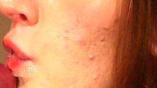 Close up Blowjob with Cum in Mouth