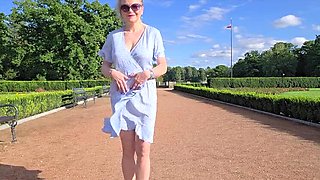 Amateur Blonde MILF Public Nudity - Park Masturbation & Thrilling Sex