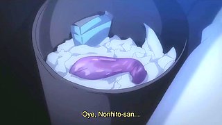 Sex addicted brunette gets creampied every time she has sex, hentai