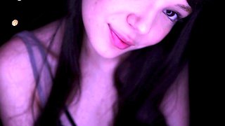 Cute curly brunette solo webcam masturbation