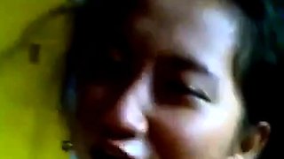 Asian College Girl Gives a Blowjob and Swallows