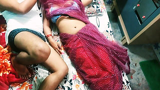 Beautiful Indian Bhabhi in Red Colour Saree.