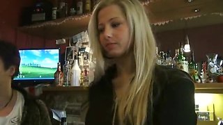 Slutty Czech blonde Veronika sucks dick for cash
