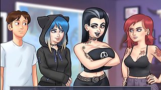 Gothic teen gets down in a summertime roleplay adventure