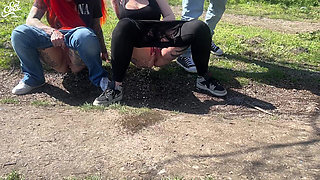 Girlfriends Peeing at the Rest Stop!