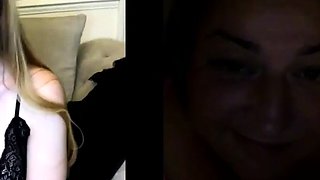 Blonde femdom facesitting in fishnet lingerie