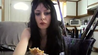 Cute amateur brunette naughty in solo jerking show on camera