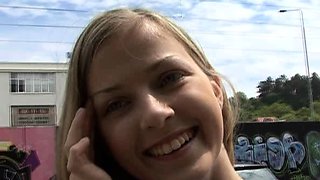 Natural Amateur blowjob outdoors exposed