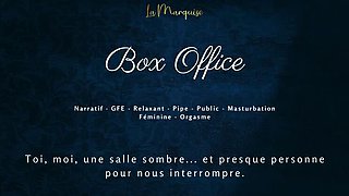 French Amateur GF Sucks Your Cock in Cinema & Fingers Herself to Orgasm