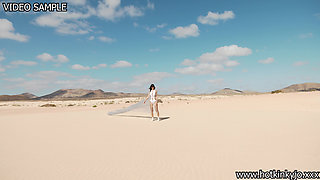 Hotkinkyjo Self Anal Fisting & Prolapse in White Bikini in the Wind