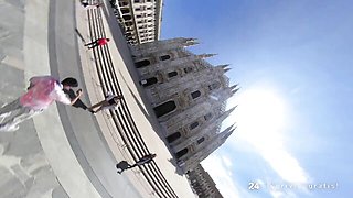 Thrilled Lara's italian action