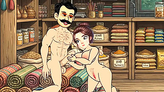 Cartoon video of Swati and shopkeeper Ramu's funny sex. Big cock fucking.