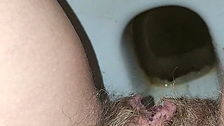 Big Load of Pee From Hairy Pussy