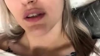 Blonde teen home alone masturbating