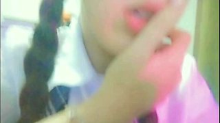 Caught in Virtual Class: Hot Blonde Teen Fairy Bliss Touching Herself and Moaning in Uniform