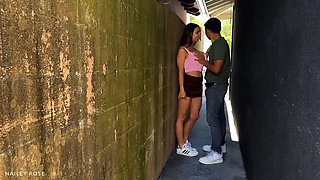 Busty Latina Hailey Rose Fucked Hard in Dark Alley - Public Street Sex