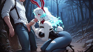 ATKINS HEAVEN - Late Night Blowjob By A Sexy Bunny With Thick Thighs In A Forest